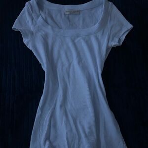 Women's White Ribbed Top